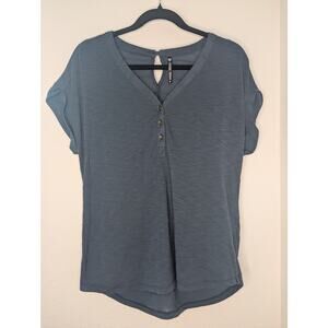 Kuhl Willa Henley Tee Women's Blue Cuffed Sleeve M Gorpcore